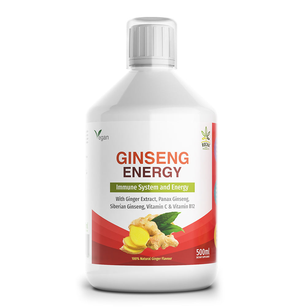 Ginseng Energy - Siberian Panax Ginseng with Ginger Root, Vitamin C and Vitamin B12 500ml